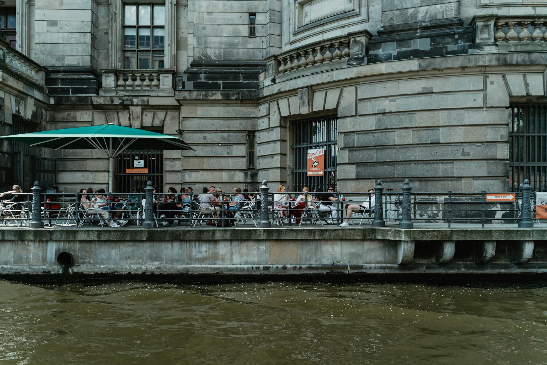 Relaxing at a Berlin cafe between sightseeing