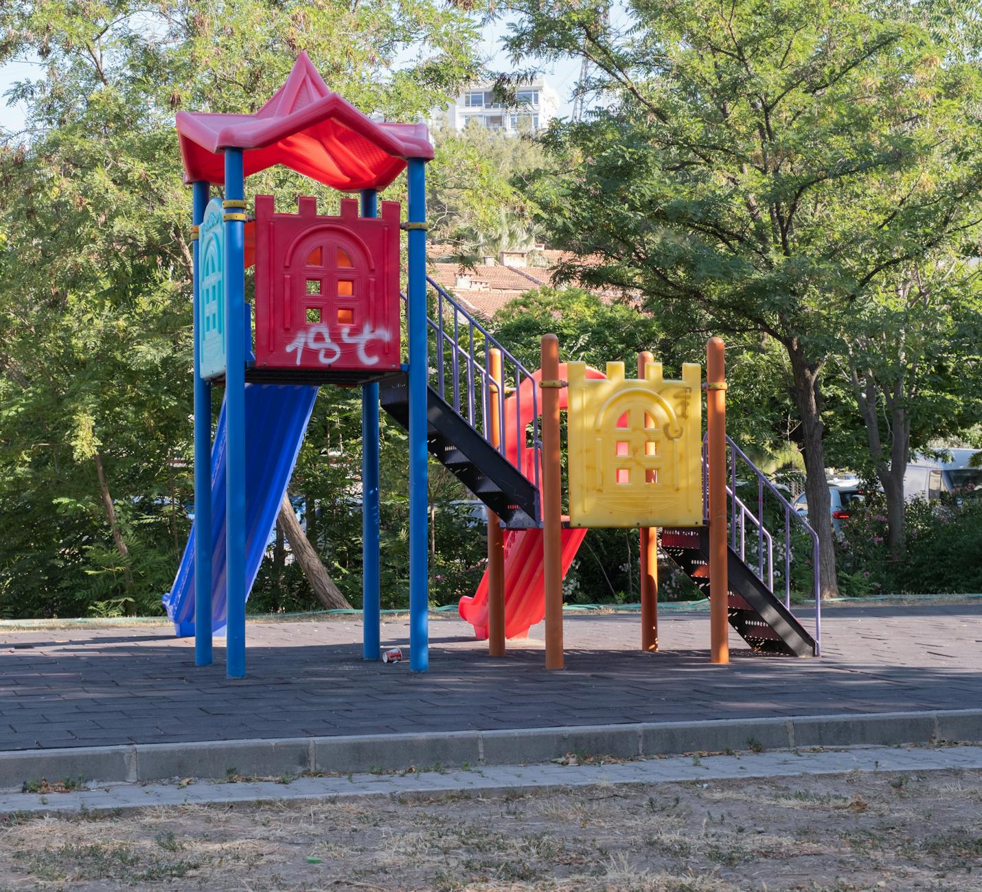 Family enjoying a playground in Berlin